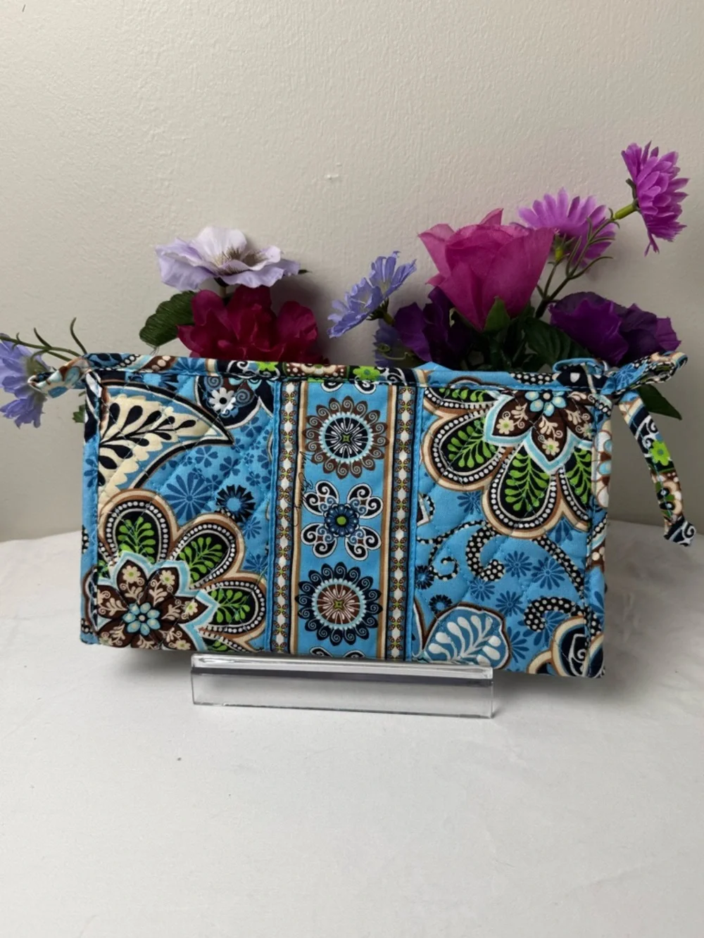 NWOT Vera Bradley Bali Blue Accessory Case Retired Pattern Makeup Cosmetic Case